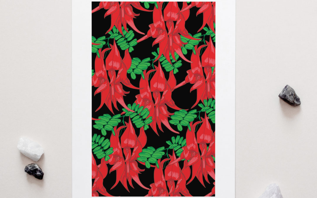 Kakabeak Art Print – NZ Native Flowers