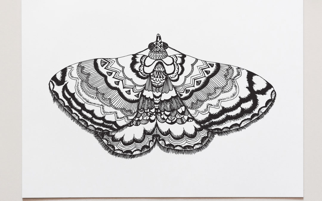 Aztec Moth Art Print