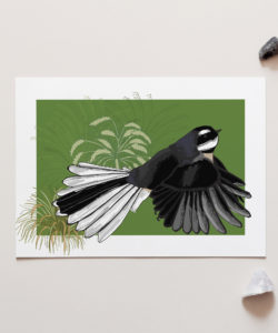 Fantail on Green