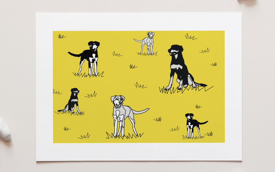 Working Farm Dogs Art Print
