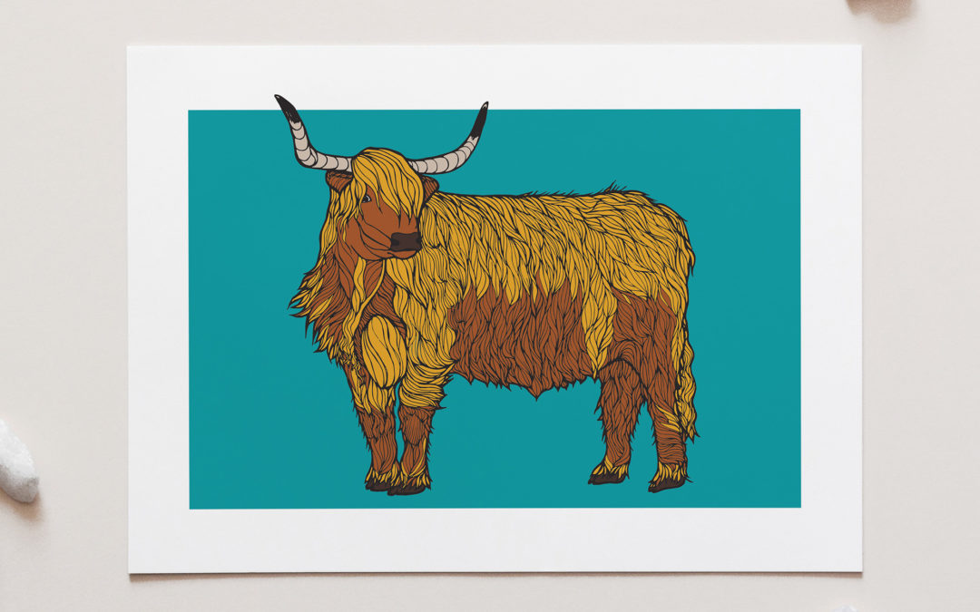 Highland Cow Art Print