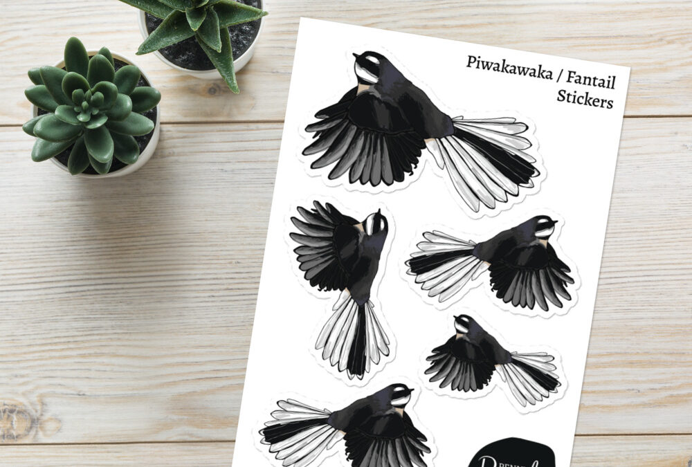 Fantail Bird Piwakawaka Sticker sheet