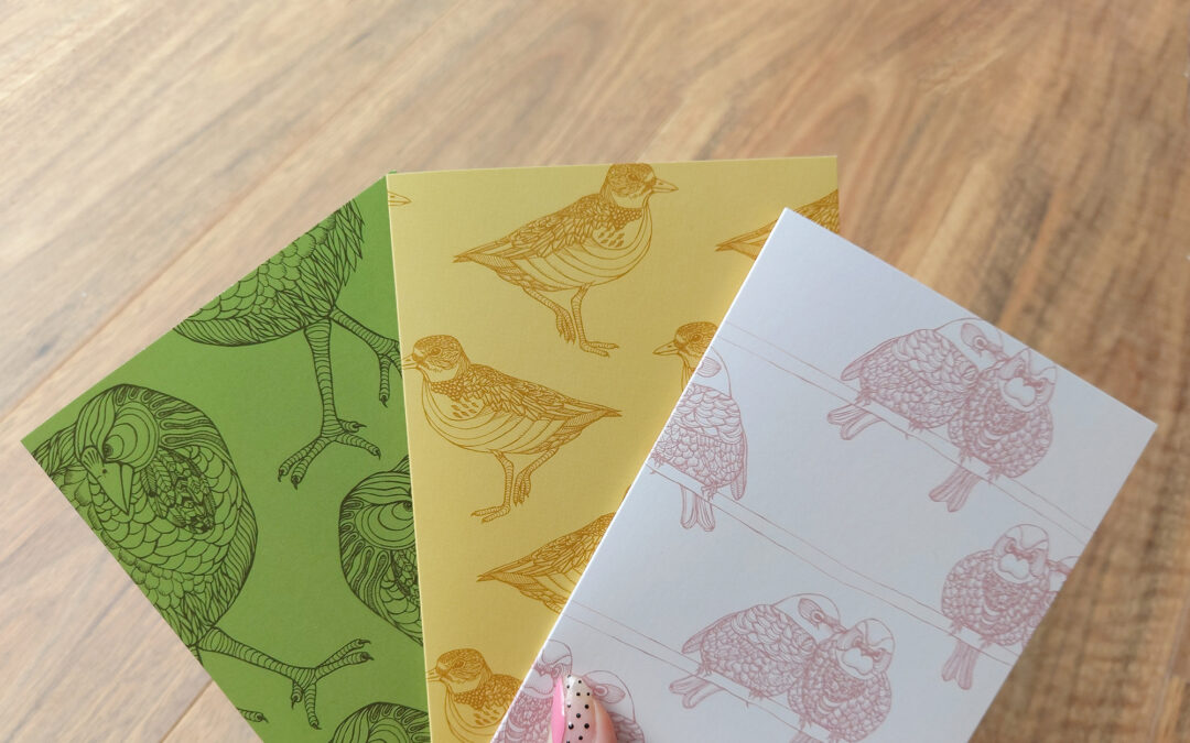 NZ Native Birds Outlined Greeting Cards