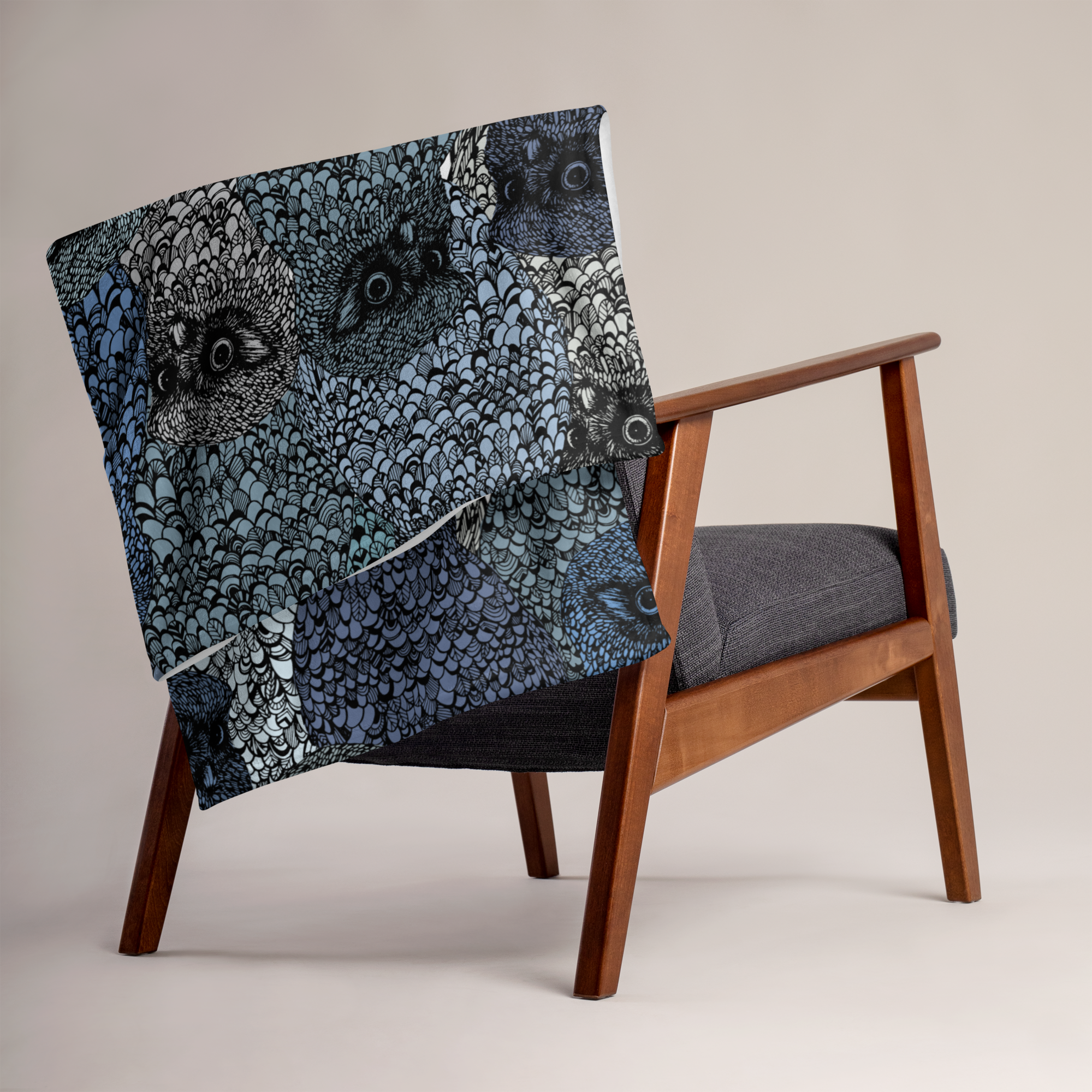 Morepork Throw Blanket (NZ Native Owl) - Image 5