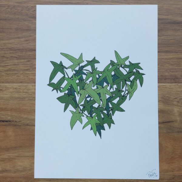 Mum's Garden Ivy Heart Art Print