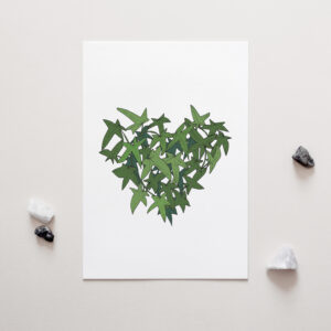 Mum's Garden Ivy Heart Art Print, mums garden collection