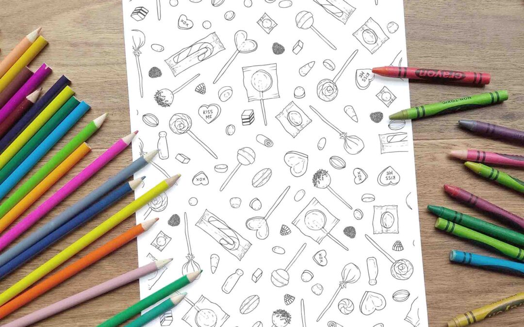 Lolly Scramble Coloring Page – Digital Download