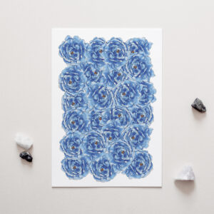Blue Peonies Art Print