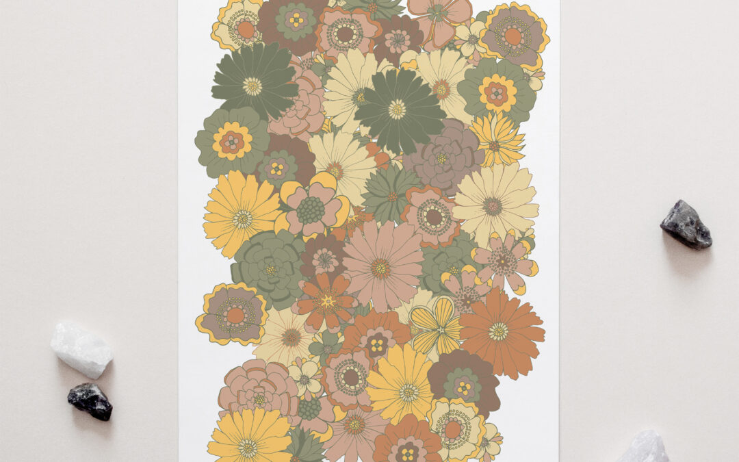 Retro Floral Art Print