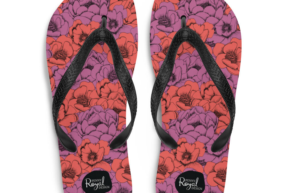 Peonies in Bloom Jandals / Flip-Flops