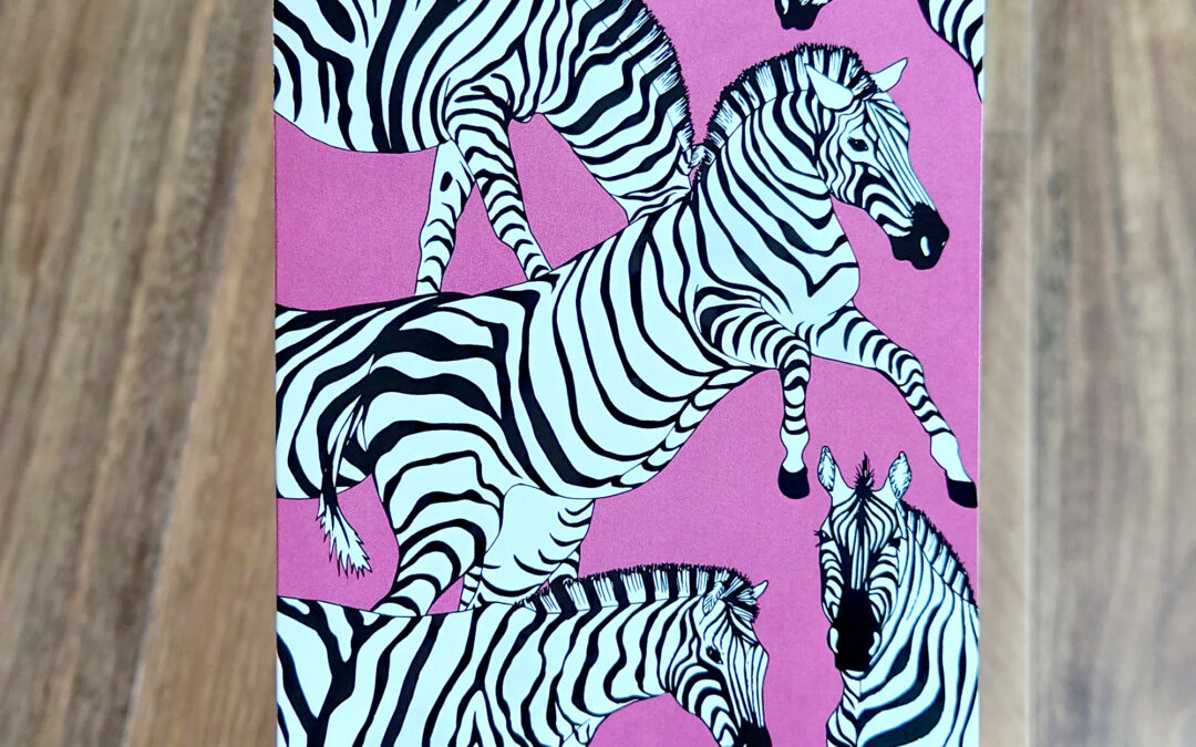 Zebra Greeting Card – Pink