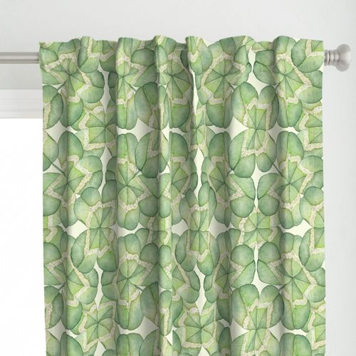 good vibes collection, collections, penny royal design, spoonflower, Lucky four leaf clover, curtains