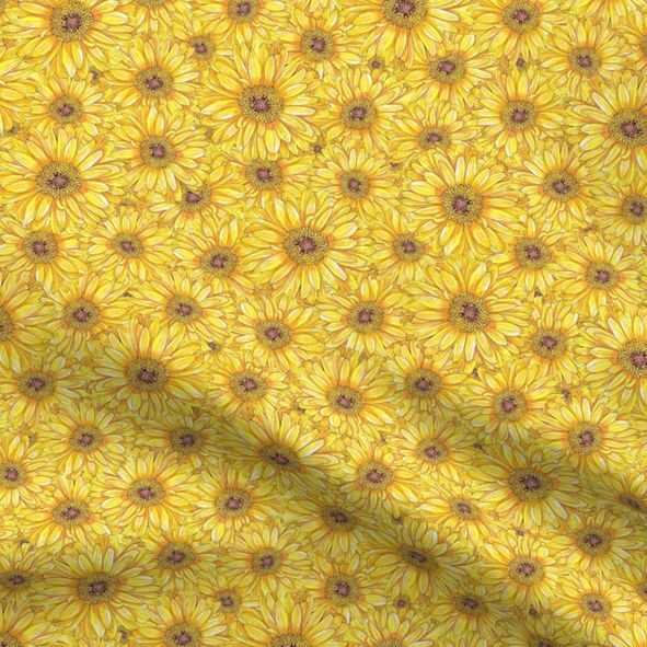 good vibes collection, collections, penny royal design, spoonflower, Happy Yellow Gerbera, fabric
