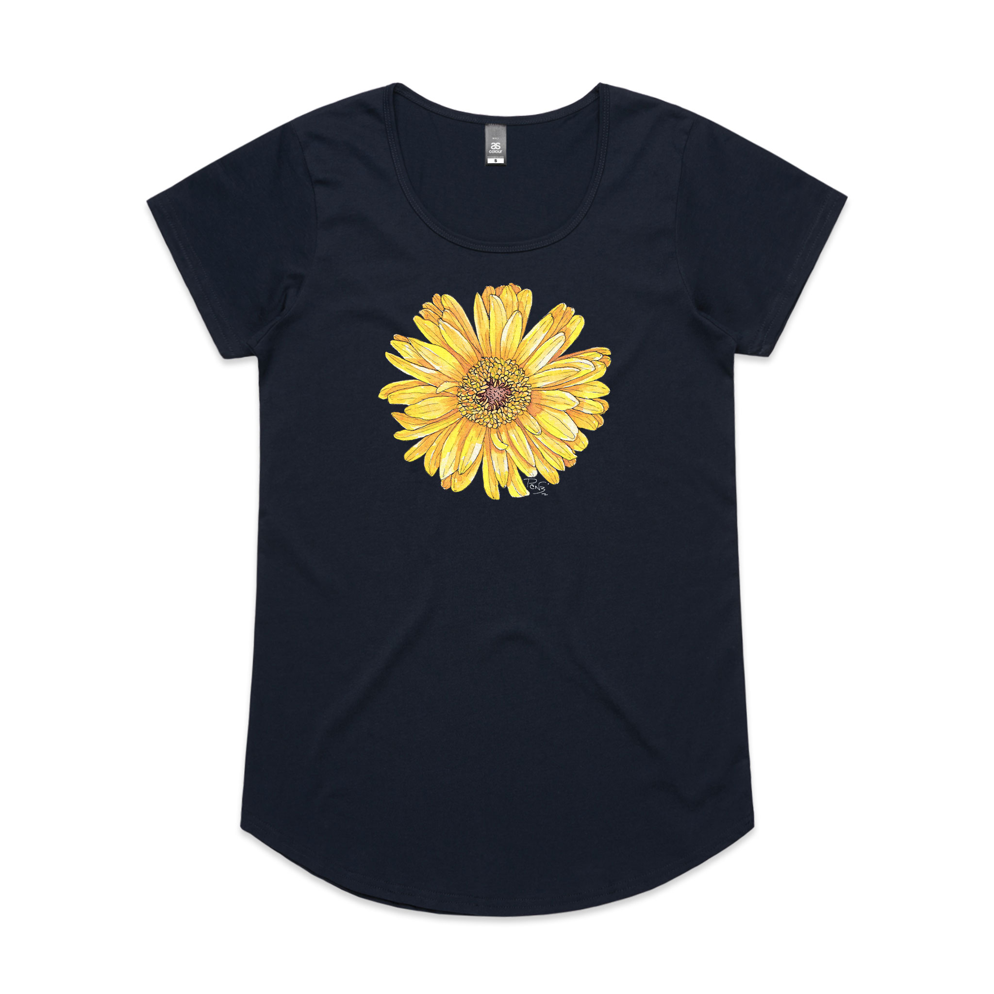 good vibes collection, collections, penny royal design, doodlewear, Happy Yellow Gerbera