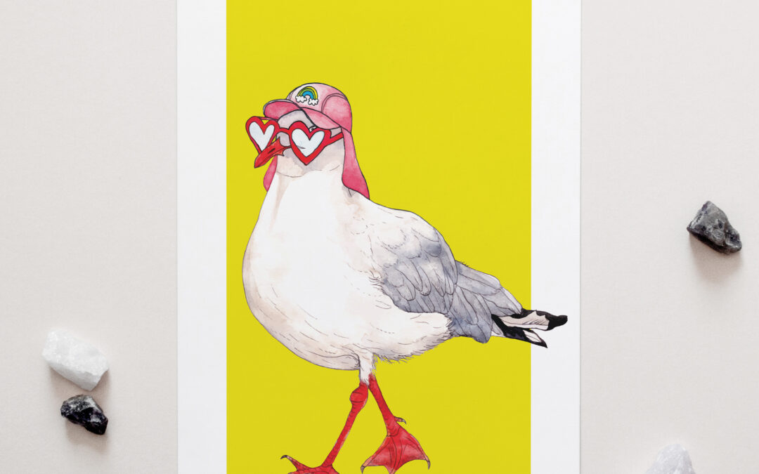 Stevie the Seagull Art Print