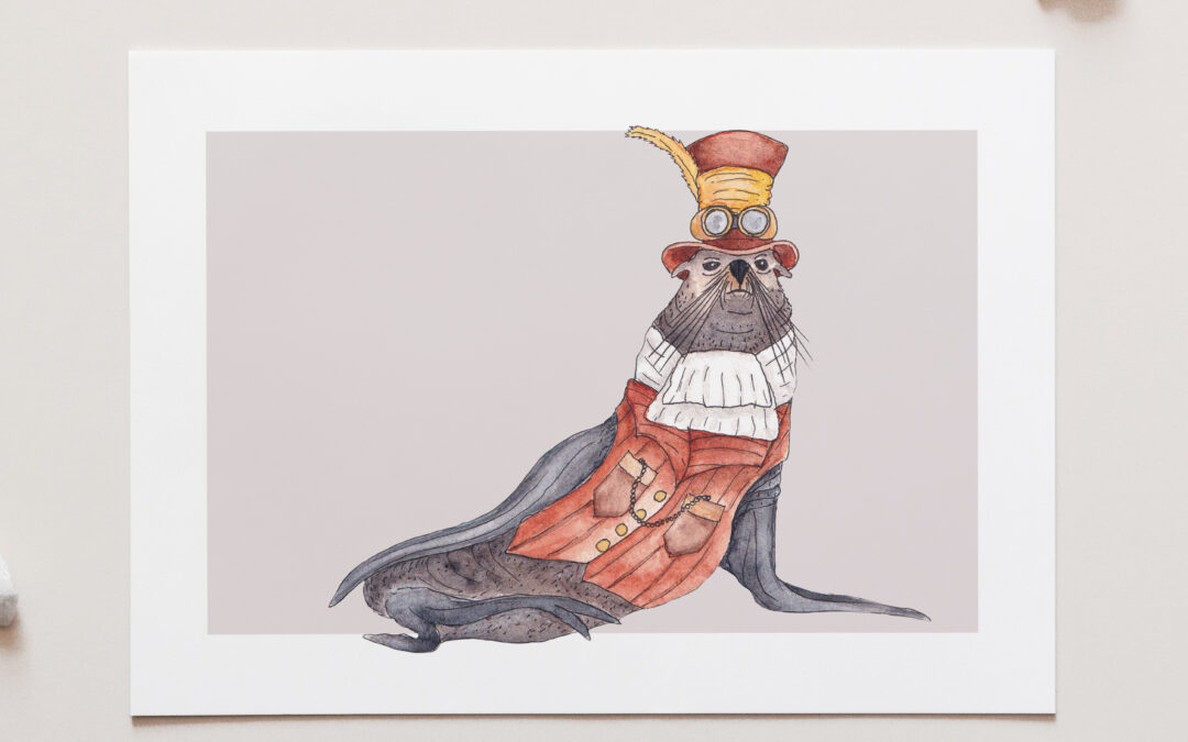 Fergus the Furseal Art Print