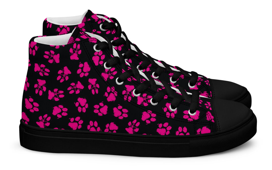 Pawprints Women’s high top canvas shoes