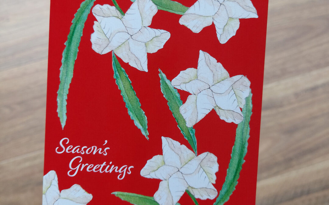 Puarangi Flower Stars Christmas Card