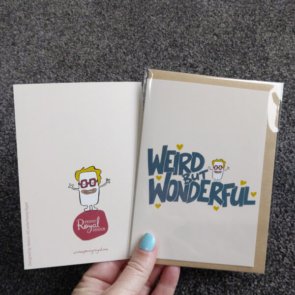 greeting cards, penny royal design, weird but wonderful, fun, humorous, character, handdrawn