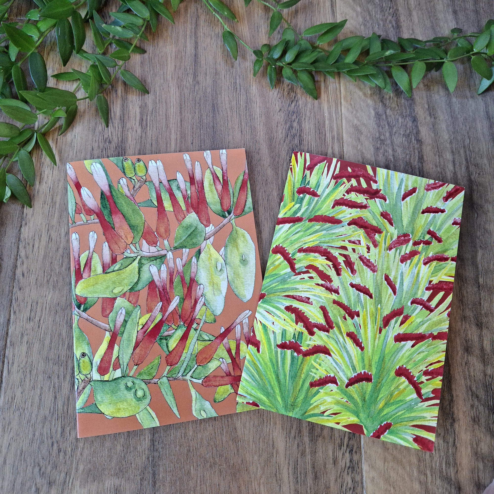 Native Red Mistletoe Christmas Card, Penny Royal Design, greeting cards, christmas card, xmas, nz artist, merry christmas, nz native flowers, pirirangi, Poor Knights Lily NZ Native Botanical Greeting Card, Poor Knights Lily, raupo taranga